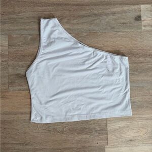 Dolls Kill White One-Shoulder Crop Top